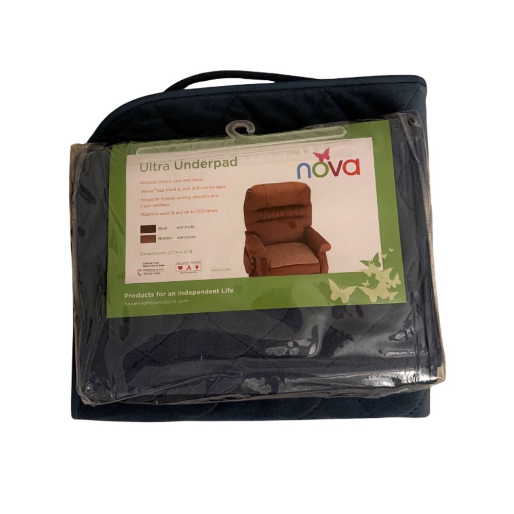 NEW NOVA Underpads (21" X 22") Reusable - Blue - SET OF TWO